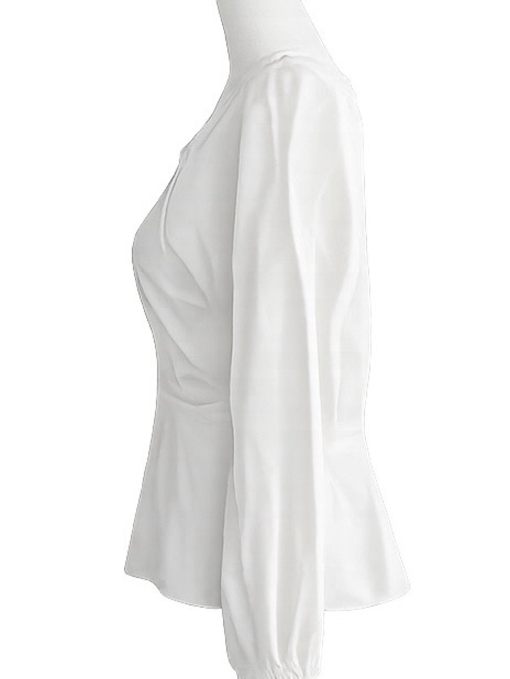 J.Crew White Cotton Poplin Faux Wrap Peplum Blouse Puff Sleeve Size 8 - Picture 2 of 8